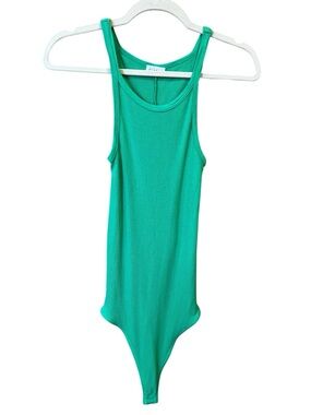 Clyque Rib Tank Bodysuit Lime Green Size Medium Summer Festival Contemporary
